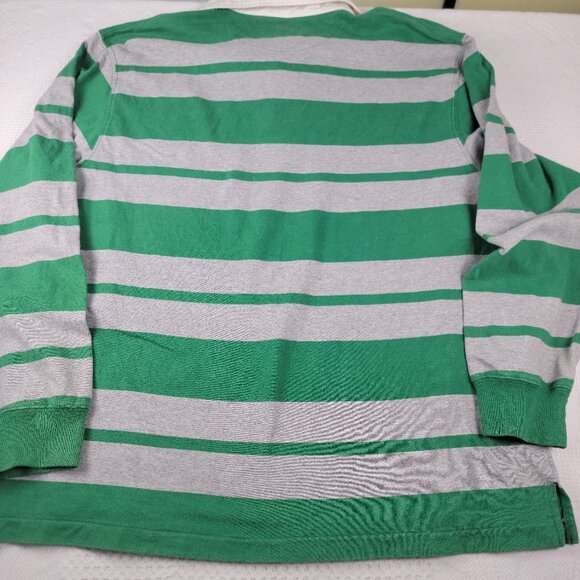 Vtg American Eagle shirt rugby polo men's size XL green grey retro stripe collar - Picture 3 of 10
